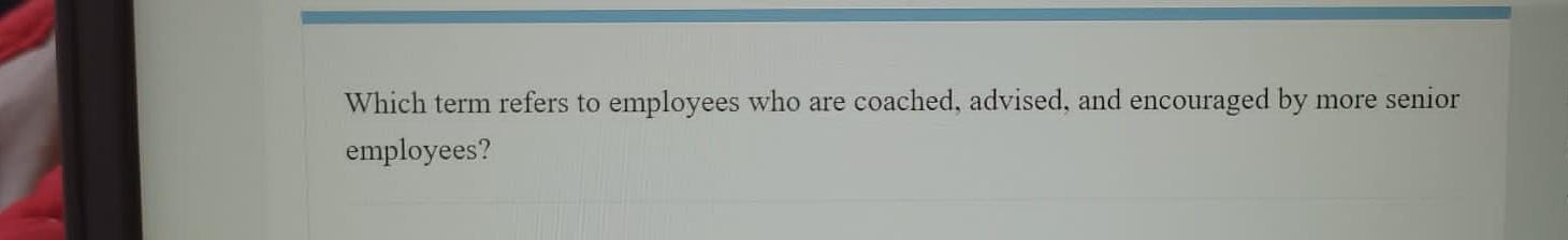 Which term refers to employees who are coached,