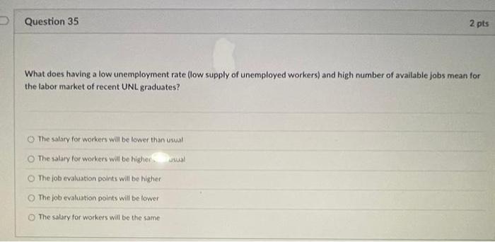 35 What does having a low unemployment rate (low