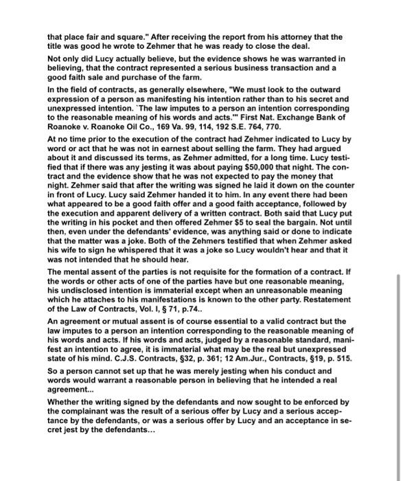 Subject: Business 201 Law Please read the excerpt