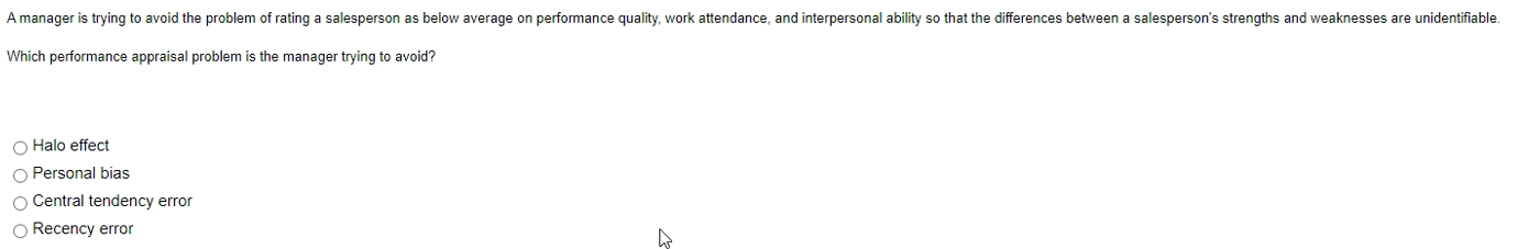 A salesperson wants to measure their direct