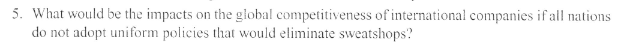 5. What would be the impacts on the global