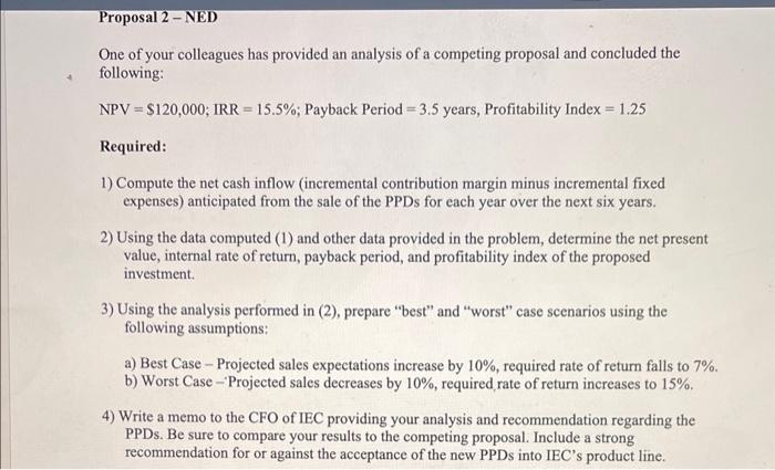 Proposal 1 - PPD IEC has just developed a new