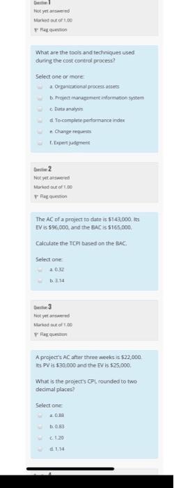 1. What are the tools and techniques used during