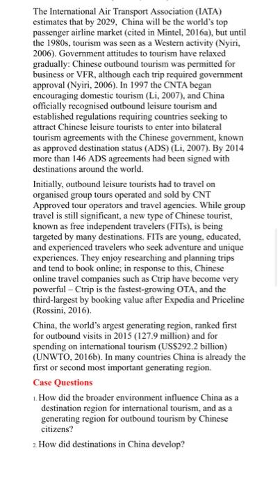 Chapter 2 Case Study - China's Tourism System