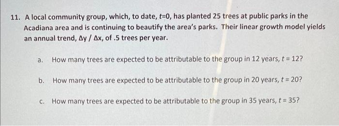 11. A local community group, which, to date, t=0,