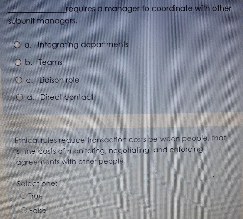 requires a manager to coordinate with other