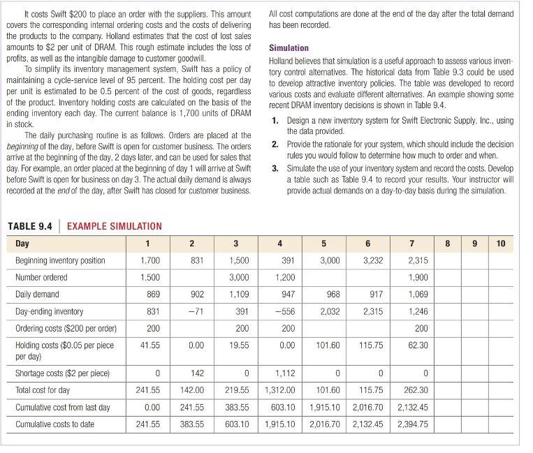 EXPERIENTIAL LEARNING 9.1 Swift Electronic