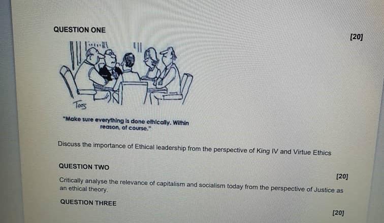 QUESTION ONE "Make sure everything is done