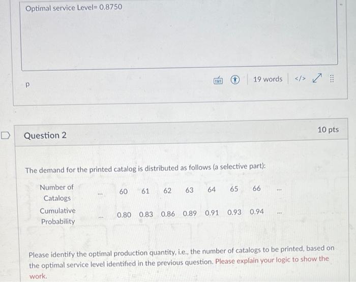 The demand for the printed catalog is distributed