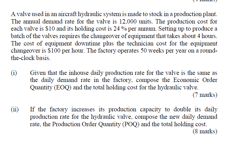 A valve used in an aircraft hydraulic system is