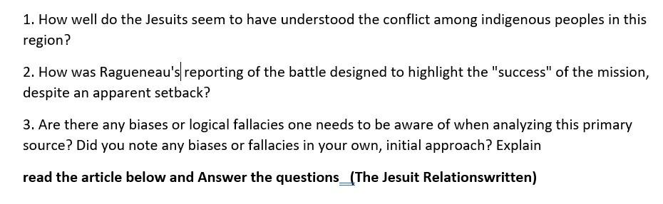 The Jesuit Relations The Jesuit Relations,