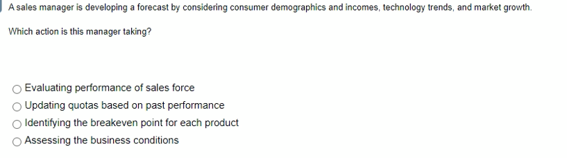 A sales manager applies a costing method that