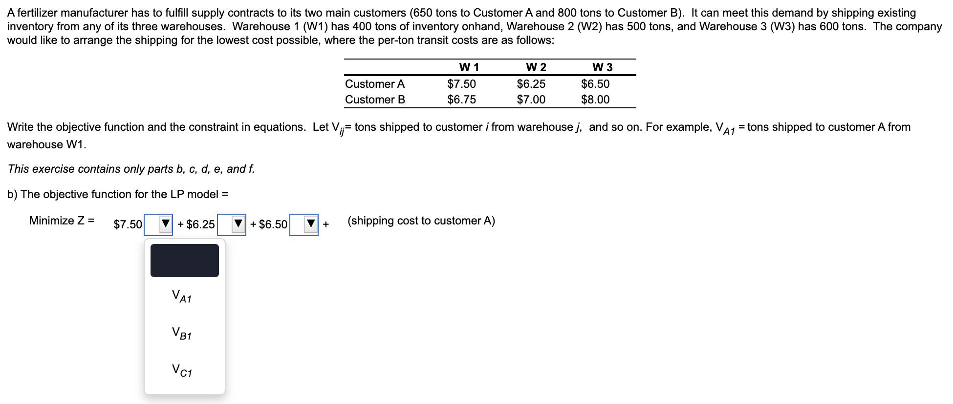 A fertilizer manufacturer has to fulfill supply