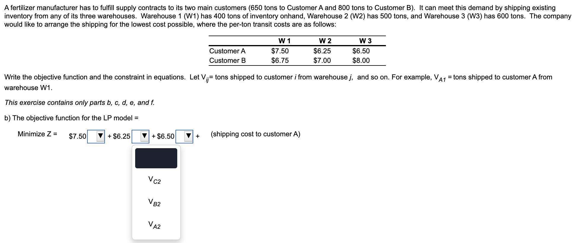 A fertilizer manufacturer has to fulfill supply