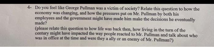 pullman case plus question THE PARABLE OF PULLMAN