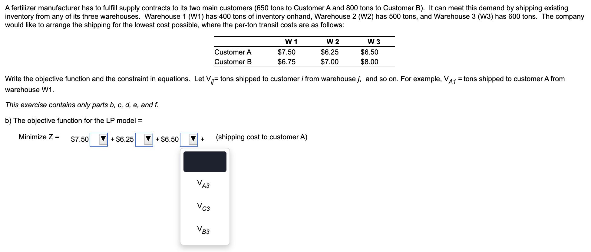 A fertilizer manufacturer has to fulfill supply
