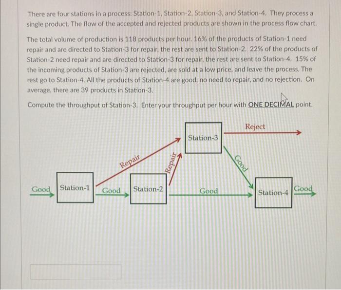 There are four stations in a process: Station-1,
