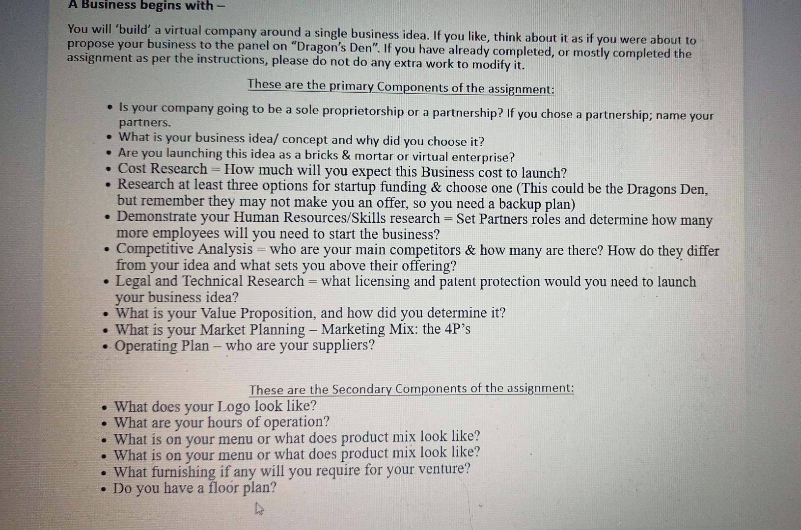 You will 'build' a virtual company around a