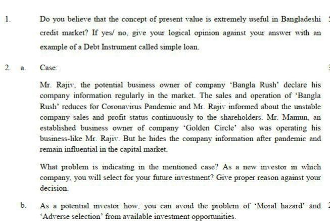 1. Do you believe that the concept of present