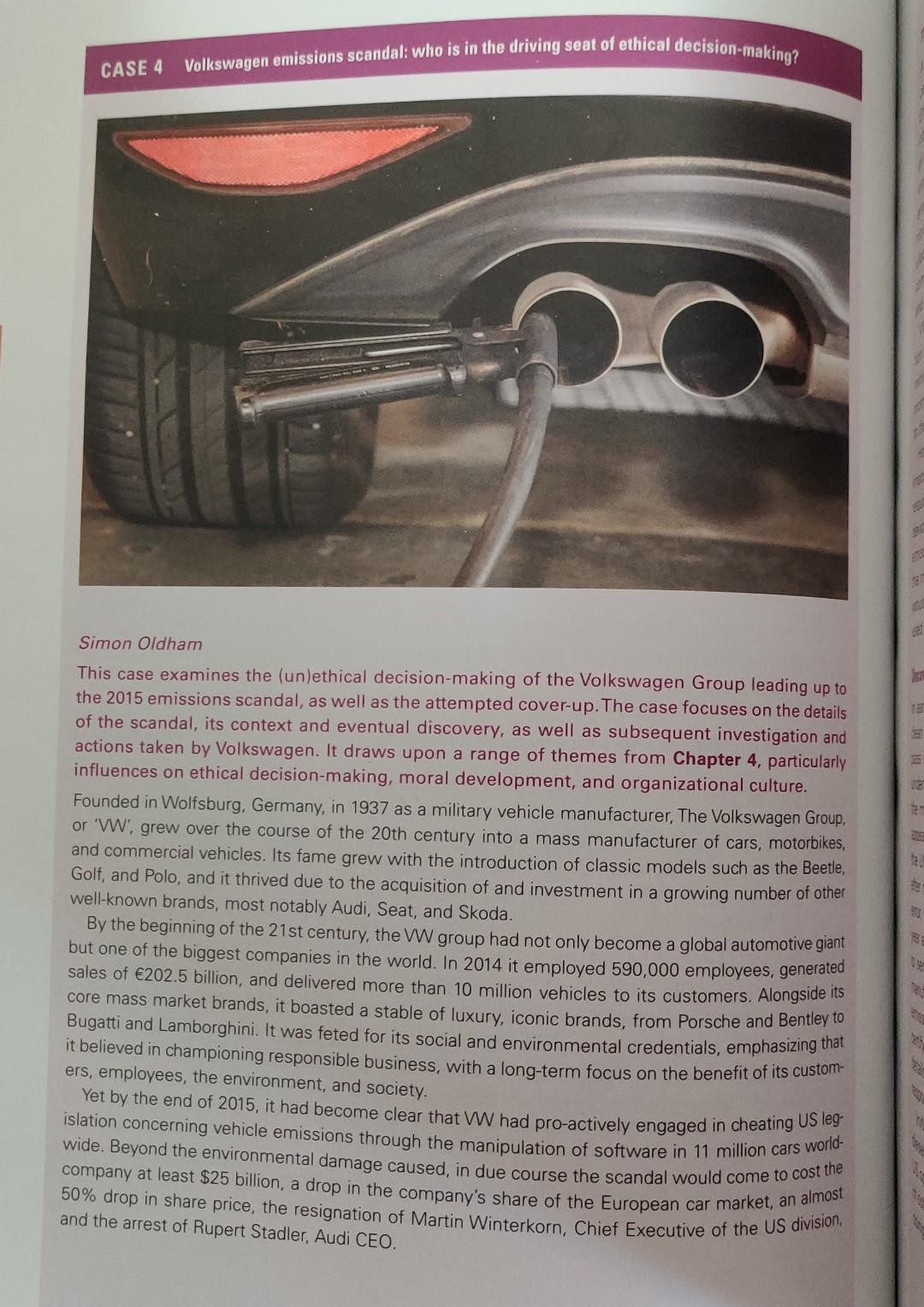 Simon Oldham This case examines the (un)ethical