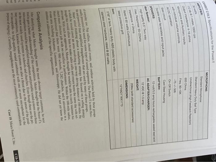 Mears Power-T, Inc. CASE 18 Ray Mears has