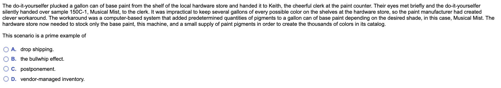 The do-it-yourselfer plucked a gallon can of base