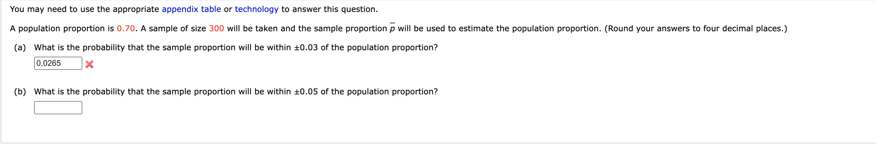 You may need to use the appropriate appendix