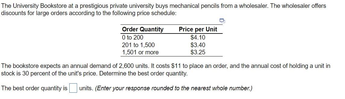 The University Bookstore at a prestigious private
