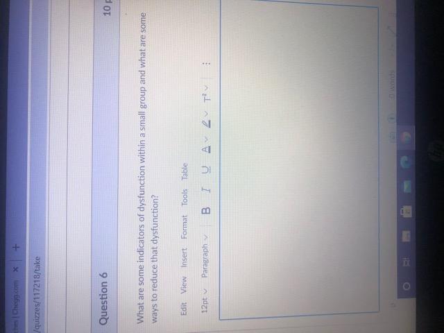 /quizzes/117218/take Question 6 10 What are some