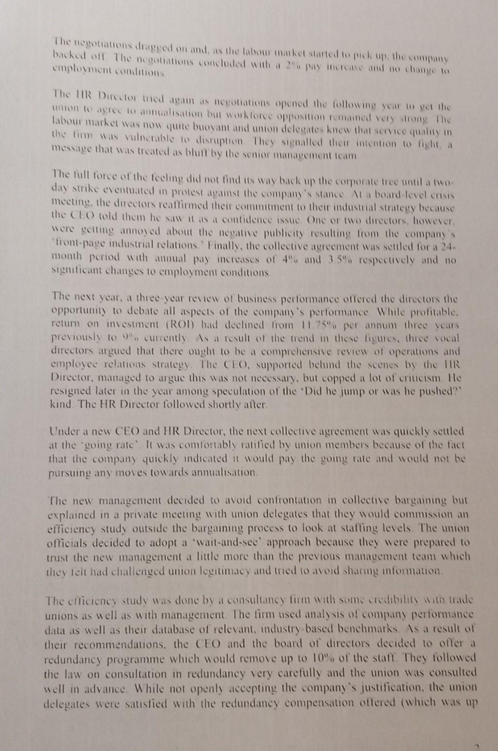 need answers Case study 6.1: Fraught change in a