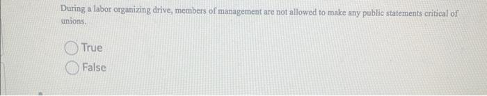 HR question During a labor organizing drive,