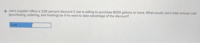 Joe Birra needs to purchase malt for his