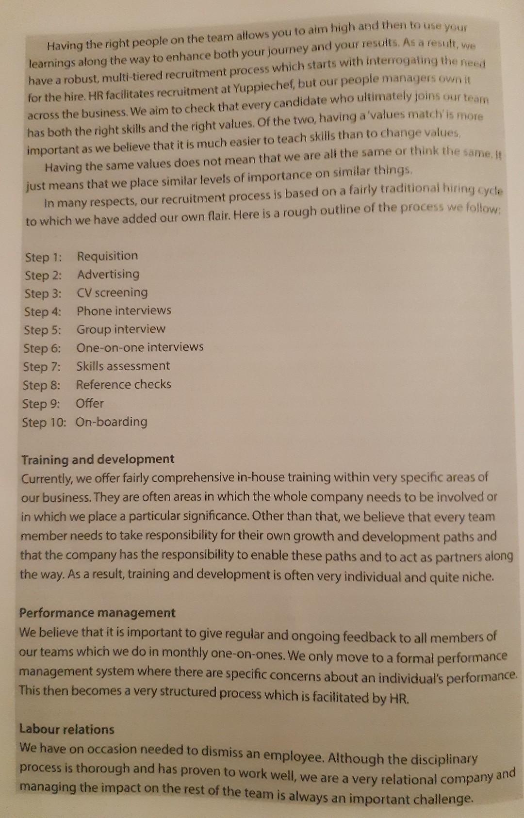 Yuppiechef : A human resources case study