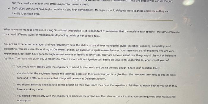 Options for question 1: guiding, supporting,