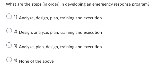 What are the steps (in order) in developing an