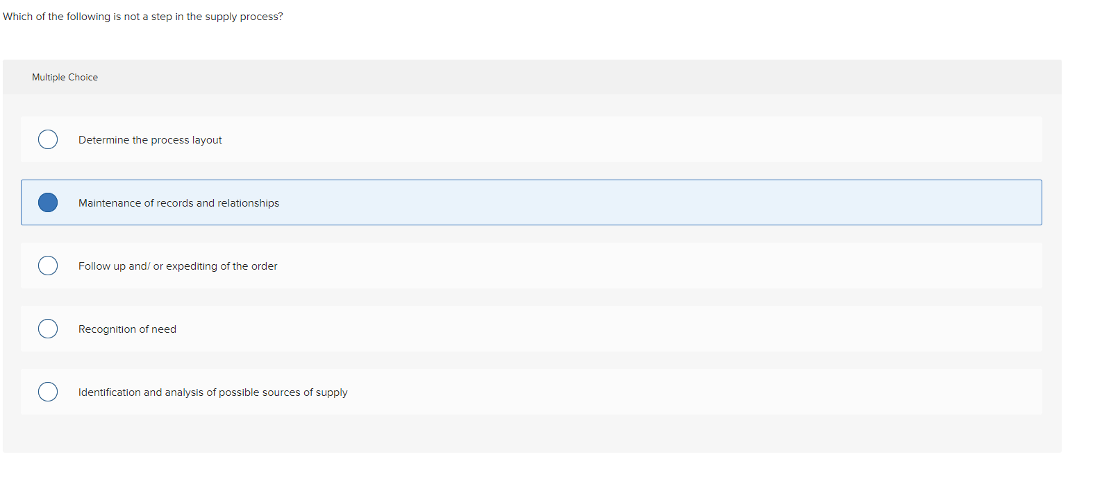 Which of the following is not a step in the