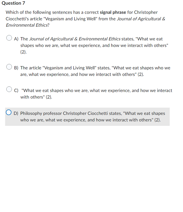 Which of the following sentences has a correct
