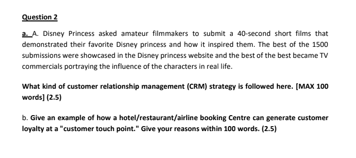 Question 2 a. A. Disney Princess asked amateur