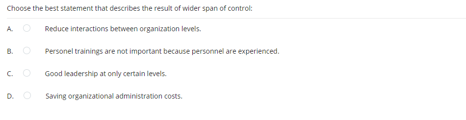 Choose the best statement that describes the