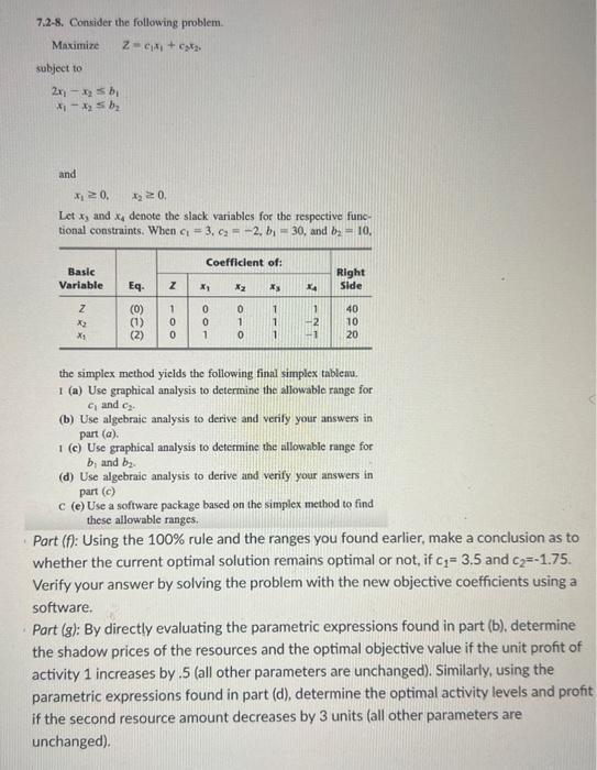 Solve part f and g. provide step by step answer