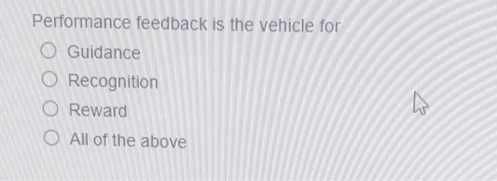 Performance feedback is the vehicle for O
