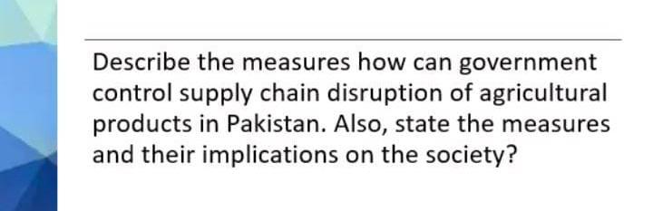 Title : Supply chain agribusiness Describe the