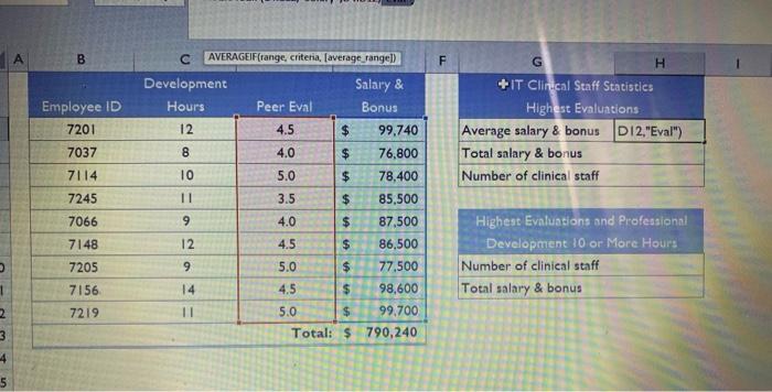 In the range G3:H6, Tanisha wants to summarize