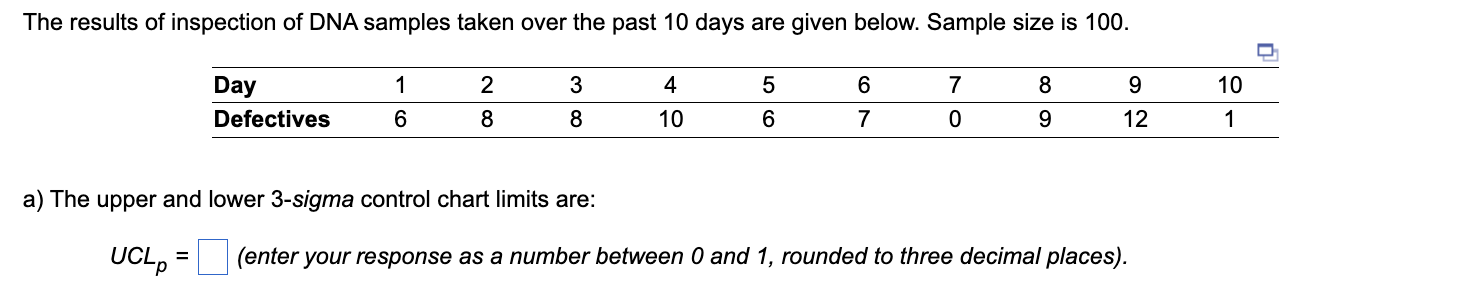 a) The upper and lower 3-sigma control chart