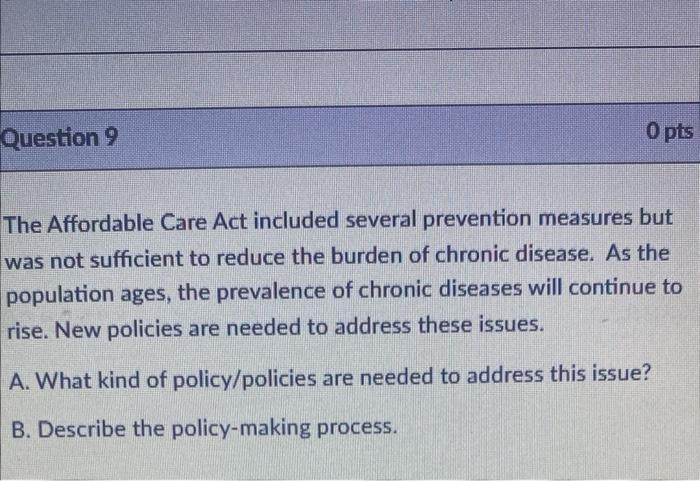 The Affordable Care Act included several