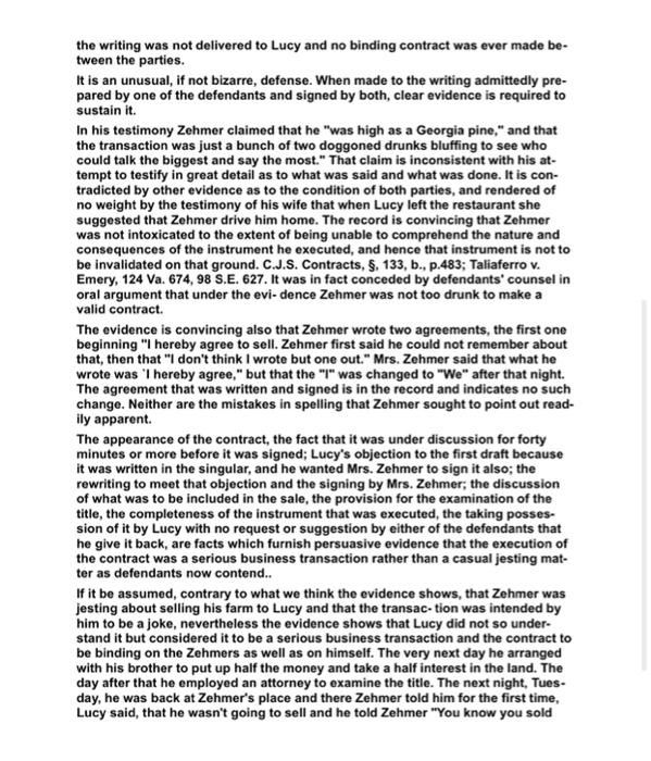 Subject: Business 201 Law Please read the excerpt