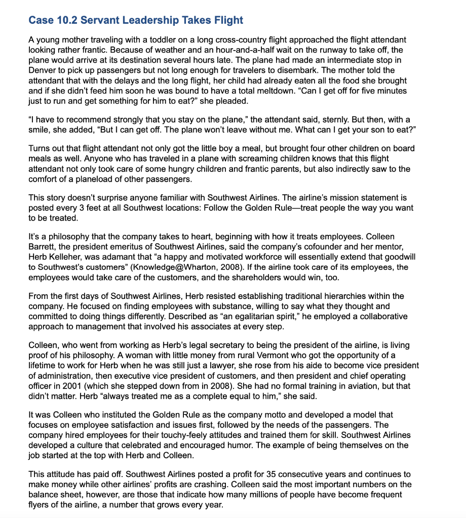 1. What type of servant leader behaviors did Herb