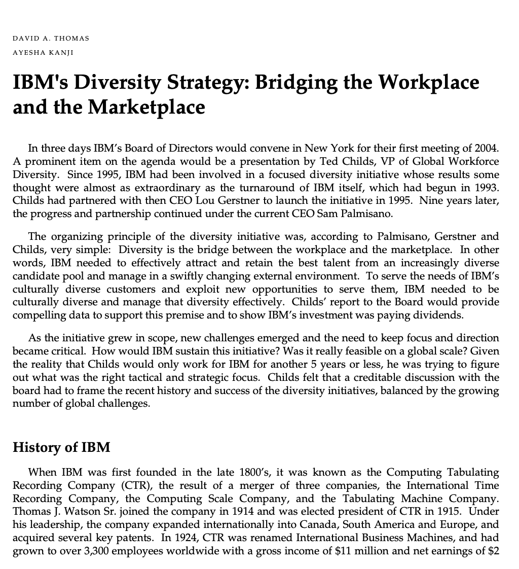 IBMs Diversity Strategy: Bridging the Workplace