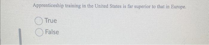 HR question Apprenticeship training in the United