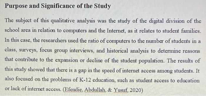 help me to separate the purpose and significance